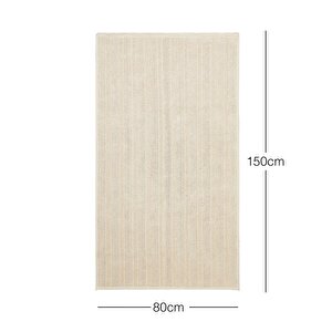 Yıkanabilir Pamuklu Ekru Renk Çizgi Desen Kilim 80 X 150 Cm