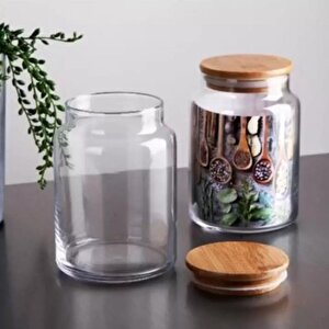 Mien Bambu Kapaklı Cam Kavanoz 800 Ml