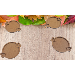 Sunum Tabak 12232 Tepsi Model Ahşap Mdf Lam 1 Göz 4 Adet El Yapım