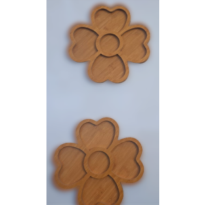 Sunum Tabak 12233 Kalpli Model Ahşap Mdf Lam 4 Göz 4 Adet El Yapım