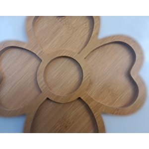 Sunum Tabak 12233 Kalpli Model Ahşap Mdf Lam 4 Göz 4 Adet El Yapım