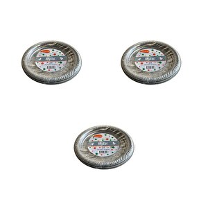 Roll-up Kullan At Renkli Gri Parti Davet Plastik Tabak - 22 Cm. - 25 Adetlik 3 Paket