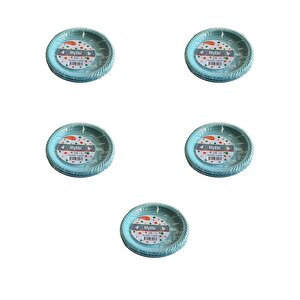 Roll-up Kullan At Renkli Turkuaz Parti Davet Plastik Tabak - 22 Cm. - 25 Adetlik 5 Paket