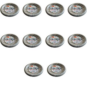 Roll-up Kullan At Renkli Gri Parti Davet Plastik Tabak - 22 Cm. - 25 Adetlik 10 Paket