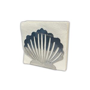 İstiridye Temalı Gümüş Metal Peçetelik