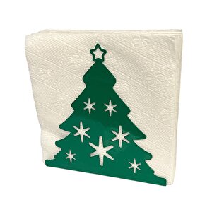 Çam Ağacı Temalı Yeşil Metal Peçetelik Yılbaşı Noel