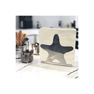 Deniz Yıldızı Temalı Gümüş Metal Peçetelik