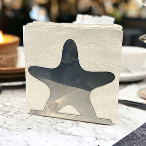 Deniz Yıldızı Temalı Gümüş Metal Peçetelik