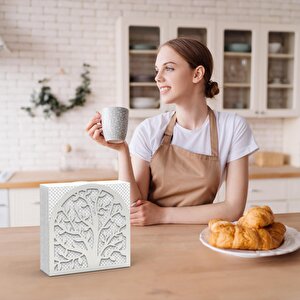Hayat Ağacıtemalı Gümüş Metal Peçetelik