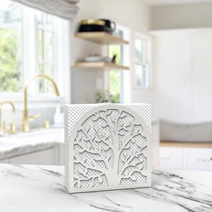 Hayat Ağacıtemalı Gümüş Metal Peçetelik