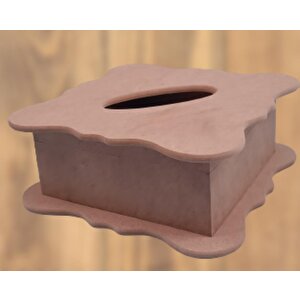 Hobi 90051 Dekoratif  Model Peçetelik Kutu Ham Ahşap Mdf El Yapımı