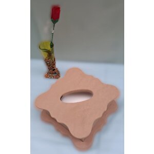 Hobi 90051 Dekoratif  Model Peçetelik Kutu Ham Ahşap Mdf El Yapımı