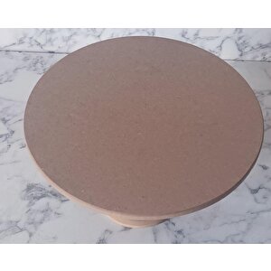 Hobi Adn 90192 Pasta Sunumluk Büyük Boy Ahşap Mdf Ham Yuvarlak Kutu Sevk El Yapım