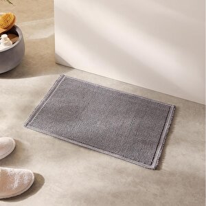 Ocean Home Textile Yıkanabilir Pamuklu Gri Renk Buklet Banyo Paspası 40 X 60 Cm