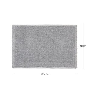 Ocean Home Textile Yıkanabilir Pamuklu Gri Renk Buklet Banyo Paspası 40 X 60 Cm