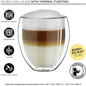 2 Adet 250 Ml Çift Duvarlı Espresso Magnolia Tatlı Cam Bardak Çay Kahve Süt Kupa Bardak Borosilikat Çift Cidarlı Cam Bar
