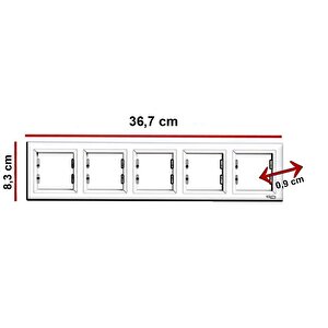 Schneider Asfora Beyaz Yatay 5'li Çerçeve