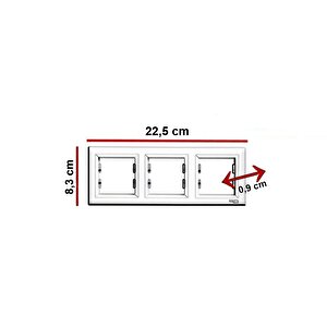 Asfora Antrasit 3'lü Çerçeve