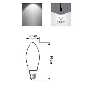 4,9w (40w) Led Mum Ampul Beyaz 6500k - E14 3 Adet Avize Lambası