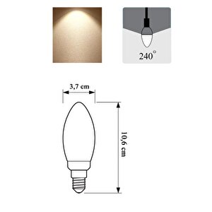 6,5w (50w) Led Mum Ampul Sarı 2700k - E14 Duy Avize Lambası