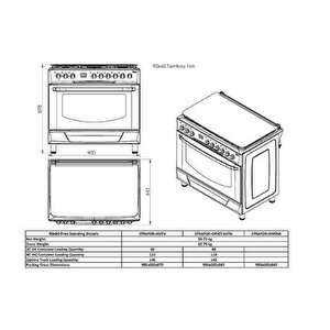 Gl General Glf 9050x Desire 90 Cm Kuzine Inox Fırın Piliç Çevirme