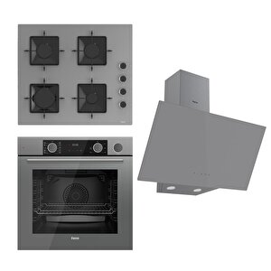Steamart Ss Serisi Gri Set (ss208 + Xe64cpr +d079 ) - Kare Emaye Izgara