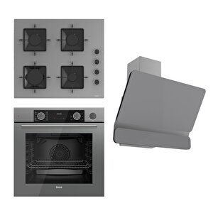 Steamart Ss Serisi Gri Set (ss208 + Xe64cpr +d081 ) - Kare Emaye Izgara