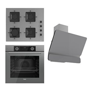 Fryart Ss Serisi Gri Set (ss208 + Xe63cpr +d082 ) - Kare Emaye Izgara