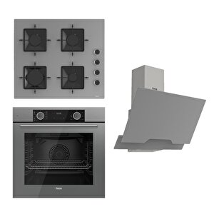 Fryart Ss Serisi Gri Set (ss208 + Xe63cpr +d065 ) - Kare Emaye Izgara