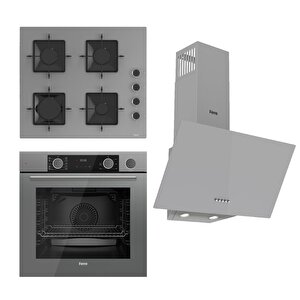 Steamart Ss Serisi Gri Set (ss208 + Xe64cpr +d088 ) - Kare Emaye Izgara