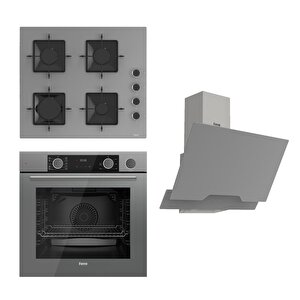 Steamart Ss Serisi Gri Set (ss208 + Xe64cpr +d065 ) - Kare Emaye Izgara