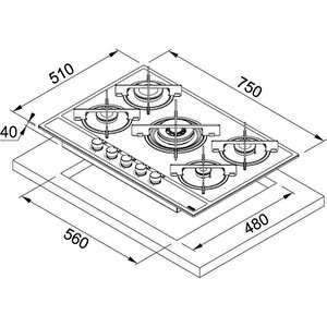 Maris Fhma 755 4g Dc Ml E Ankastre Ocak Inox - Siyah