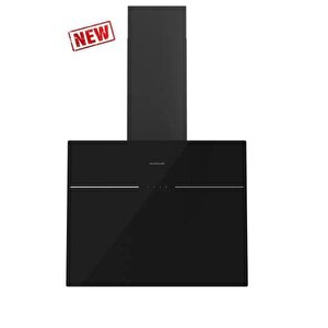 3364 Link Flat Siyah Cam Duvar Tipi Davlumbaz 60cm