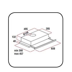 Plus Inox Panel Sürgülü Çi̇ft Motor  Si̇yah Aspi̇ratör