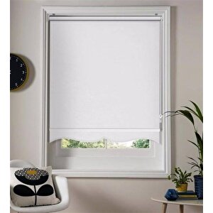 Beyaz Mat Etek Dilimli Stor Perde 100x210 cm