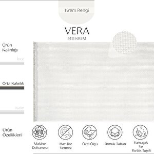 Cool Halı Vera 1451 Krem Yumuşak Dokulu Halı Kilim Salon Koridor Kesme Yolluk Dokuma Makine Halısı