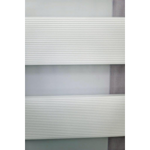 Beyaz Etek Dilimli Mikro Pliseli Stor Zebra Perde 220x250 cm