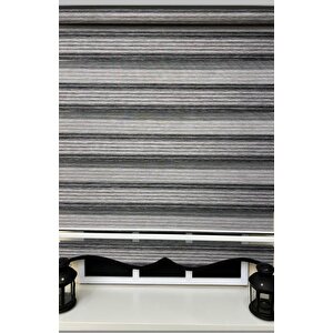 Zebra Stor Perde Gri Renk Geçişli Etek Dilimli St 013 90x260 cm