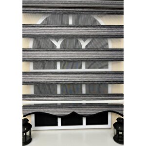 Zebra Stor Perde Gri Renk Geçişli Etek Dilimli St 013