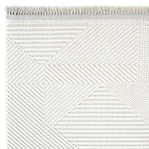 Vera 1454 Krem Yumuşak Dokulu Halı Kilim Salon Koridor Kesme Yolluk Dokuma Makine Halısı 120x450 cm