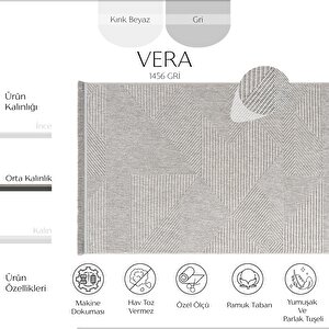 Vera 1456 Gri Yumuşak Dokulu Halı Kilim Salon Koridor Kesme Yolluk Dokuma Makine Halısı 120x180 cm