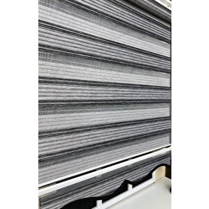 Zebra Stor Perde Gri Renk Geçişli Etek Dilimli St 013