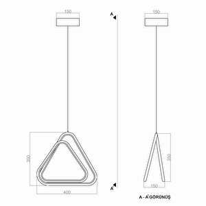 Voxlamp Prism Sarkıt Led Avize 40x35cm 41watt