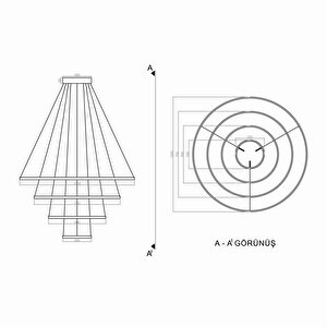 Dreaming Dışa Işık Loft Yüksek Tavan Led Avize Ø100cm