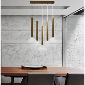 Voxlamp Tubo Düz Rozanslı Sarkıt Led Avize 5*ø40mm 10 Watt