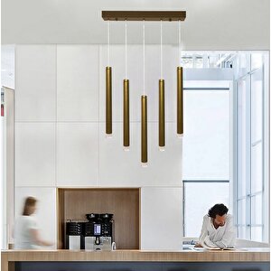Voxlamp Tubo Düz Rozanslı Sarkıt Led Avize 5*ø40mm 10 Watt