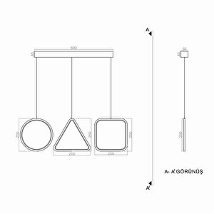 Voxlamp Symbol Sarkıt Led Avize 3*25cm 46 Watt