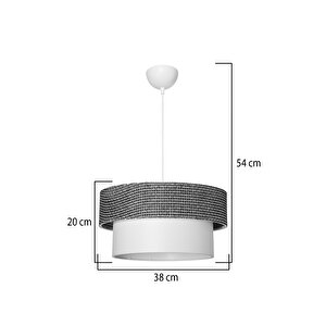 Mi̇na Sarkıt Si̇yah Artı Desen / Beyaz Fi̇nli̇n (38-30cm)