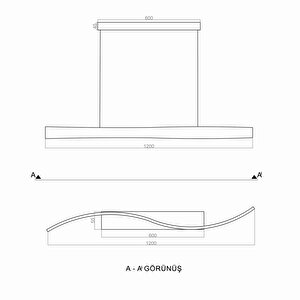 Voxlamp Sedna Slim Sarkıt Lamba 120cm 26w