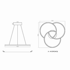 Voxlamp Snow Sarkıt Led Avize Ø60cm 59 Watt